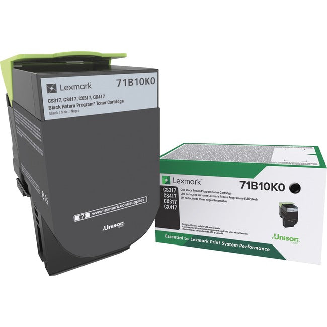 Lexmark 71B10K0 Unison Original Laser Toner Cartridge - Black - 1 Each