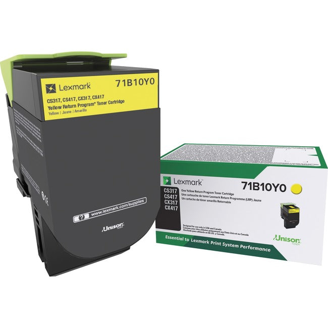 Lexmark 71B10Y0 Unison Original Laser Toner Cartridge - Yellow - 1 Each
