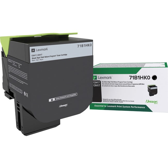 Lexmark 71B1HK0 Unison Original High Yield Laser Toner Cartridge - Black - 1 Each