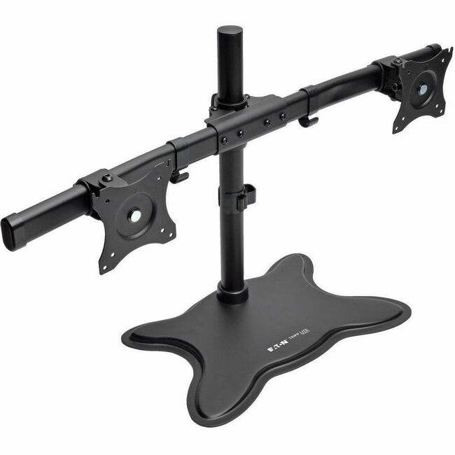 Eaton DDR1327SDD dual-monitor desktop mount stand holding two 13-27 inch flat-screen displays.