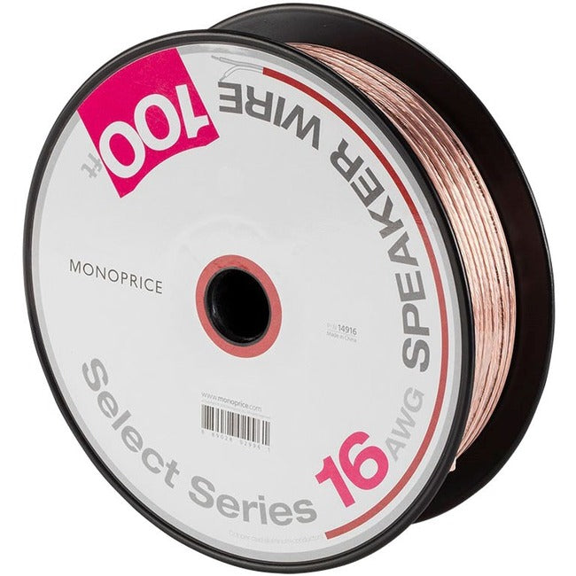 Monoprice, Inc. 14916 Monoprice Select Series 16AWG Speaker Wire, 100ft