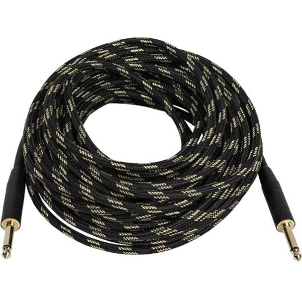 Monoprice, Inc. 601450 Monoprice 50ft. Cloth Series 1/4 inch T/S Male 20AWG Instrument Cable - Black & Gold