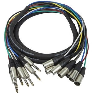 Monoprice, Inc. 601297 Monoprice 3 Meter (10ft) 8-Channel 1/4inch TRS Male to XLR Male Snake Cable