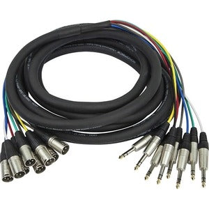 Monoprice, Inc. 601298 Monoprice 6 Meter (20ft) 8-Channel 1/4inch TRS Male to XLR Male Snake Cable