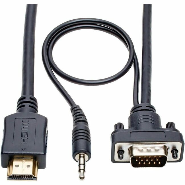 Eaton P566-015-VGA-A Tripp Lite Series HDMI to VGA + Audio Active Adapter Cable (HDMI to Low-Profile HD15 + 3.5 mm M/M), 15 ft. (4.6 m)