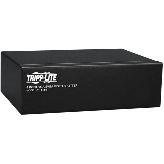 Eaton B114-004-R Tripp Lite by Eaton 4-Port VGA/SVGA Video Splitter with Signal Booster High Resolution Video 350MHz (HD15 M/4xF)