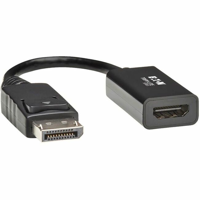 Eaton P136-06N-H2V2LB Tripp Lite Series DisplayPort to HDMI Active Adapter (M/F), Latching Connector, 4K 60 Hz, DP1.2, HDCP 2.2,Black, 6 in.
