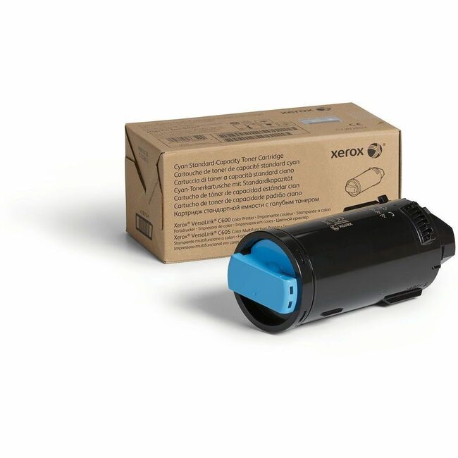 Xerox 106R03896 Genuine Xerox&reg; VersaLink&reg; C600 Color Printer, C605 Color Multifunction Printer Cyan Standard capacity Toner Cartridge (6000 Pages) - 106R03896