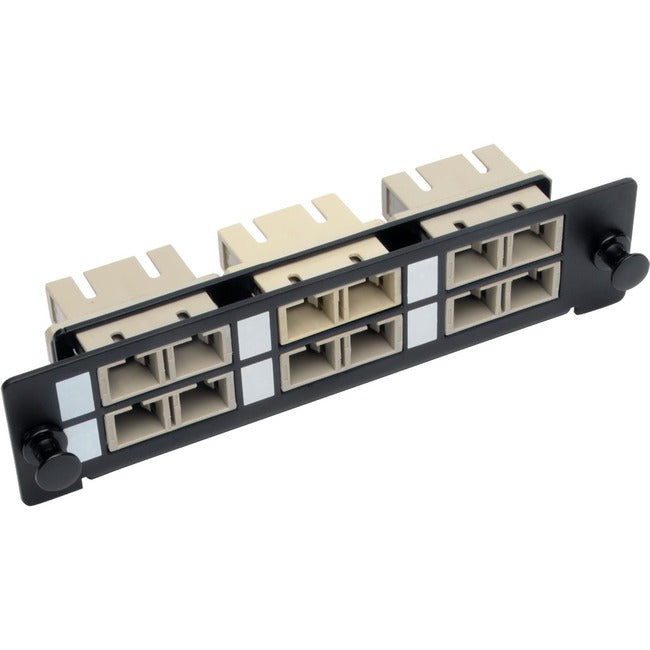 Eaton N492-06D-SC Tripp Lite Series High-Density Fiber Adapter Panel (MMF/SMF), 6 SC Duplex Connectors, Black