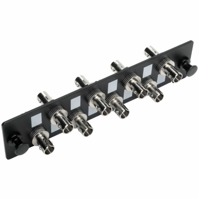 Eaton N492-08S-ST Tripp Lite Series High-Density Fiber Adapter Panel (MMF/SMF), 8 ST Simplex Connectors, Black