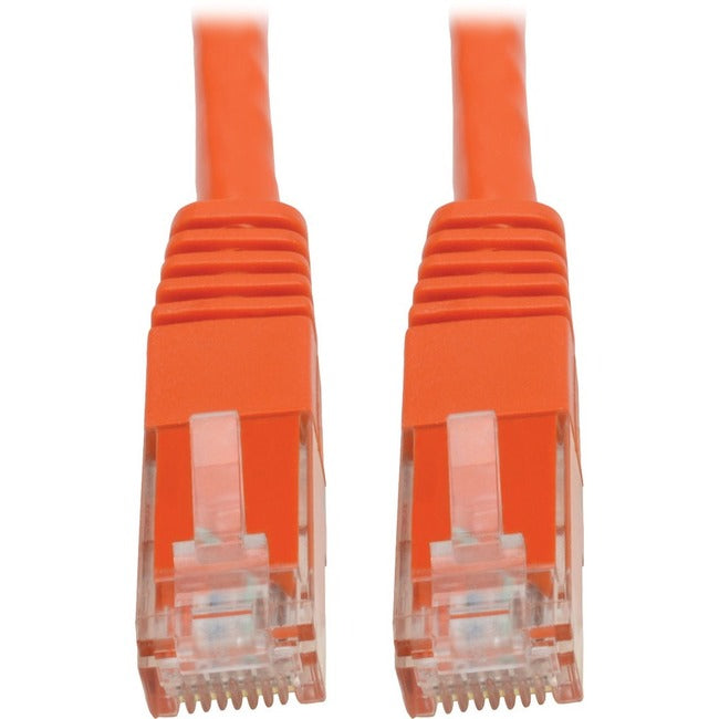 Eaton N200-100-OR Tripp Lite Series Cat6 Gigabit Molded (UTP) Ethernet Cable (RJ45 M/M), PoE, Orange, 100 ft. (30.5 m)