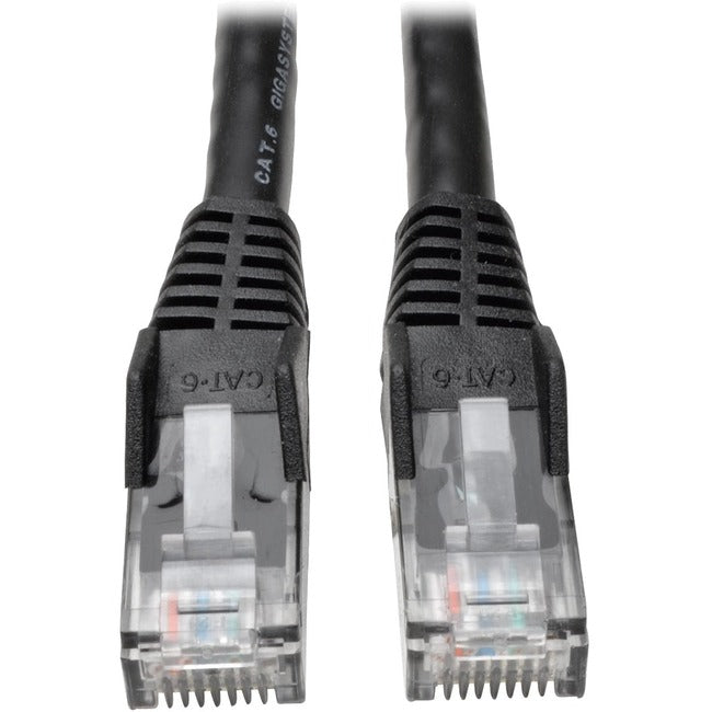 Eaton N201-075-BK Tripp Lite Series Cat6 Gigabit Snagless Molded (UTP) Ethernet Cable (RJ45 M/M), PoE, Black, 75 ft. (22.86 m)