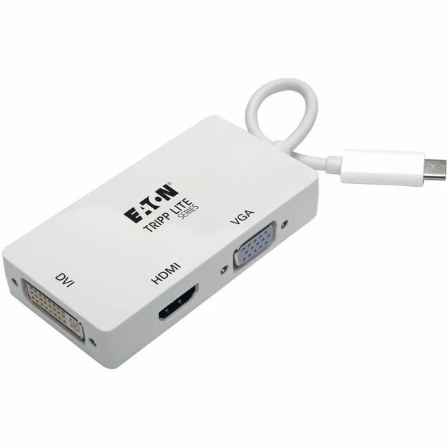 Eaton U444-06N-HDV4K Tripp Lite Series USB-C Multiport Adapter (M/3xF) - 4K HDMI, DVI, VGA, HDCP, White
