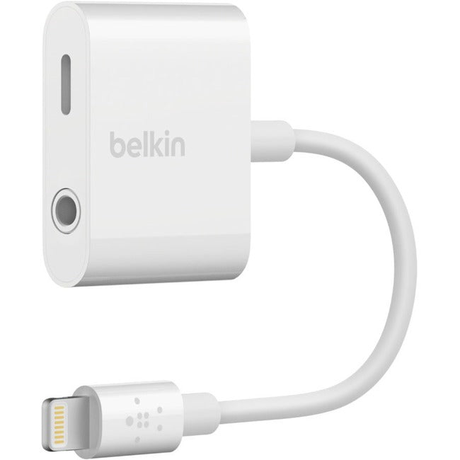 Belkin International INC F8J212BTWHT Belkin 3.5 mm Audio and Charge for iPhone and iPad Lightning Adapter