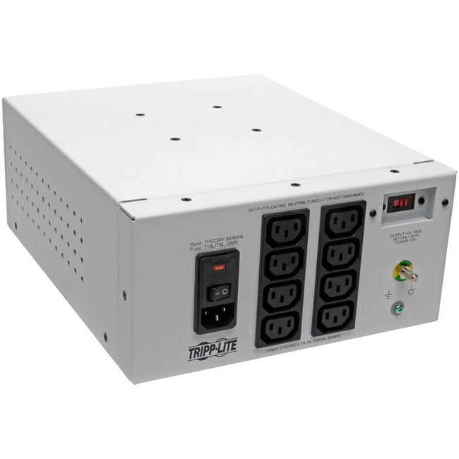 Eaton IS1000HGDV Tripp Lite Series Isolator Series Dual-Voltage 115/230V 1000W 60601-1 Medical-Grade Isolation Transformer, C14 Inlet, 8 C13 Outlets