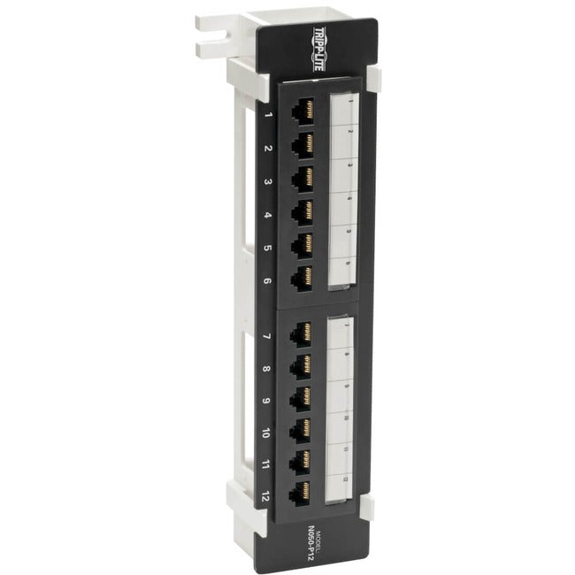 Eaton N050-P12 Tripp Lite Series Cat5e Wall-Mount 12-Port Patch Panel - PoE+ Compliant, 110/Krone, 568A/B, RJ45 Ethernet, TAA