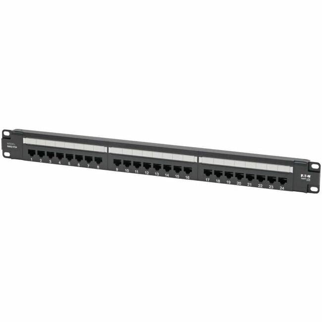 Eaton N052-P24 Tripp Lite Series Cat5e 24-Port Patch Panel - PoE+ Compliant, 110/Krone, 568A/B, RJ45 Ethernet, 1U Rack-Mount, TAA