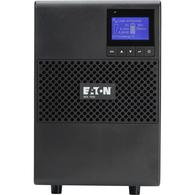 Eaton 9SX1500 9SX 1500VA online double-conversion UPS with six NEMA 5-15R outlets, tower design, and network card option