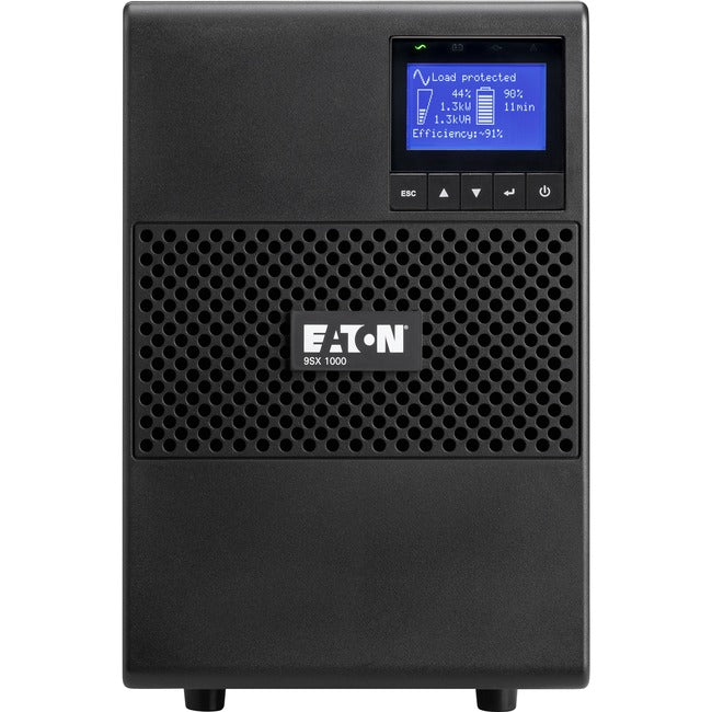 Eaton 9SX1000G 9SX 1000VA online UPS with 6 C13 outlets, Cybersecure network card, tower design, and extended run capabilities