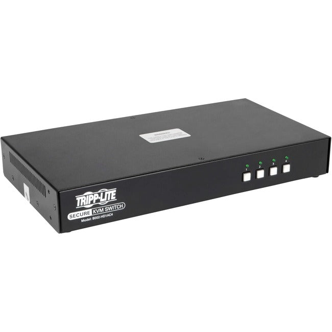 Eaton B002-HD1AC4 Tripp Lite by Eaton Secure KVM Switch, 4-Port, HDMI to DisplayPort, 4K, NIAP PP3.0 Certified, Audio, CAC, Single Monitor, TAA