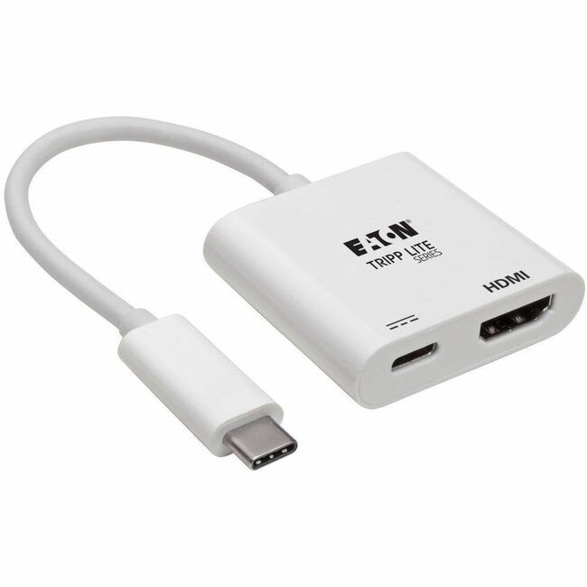 Eaton U444-06N-H4K6WC Tripp Lite Series USB-C to HDMI Adapter (M/F) - 4K 60 Hz, 60W PD Charging, HDCP 2.2, White