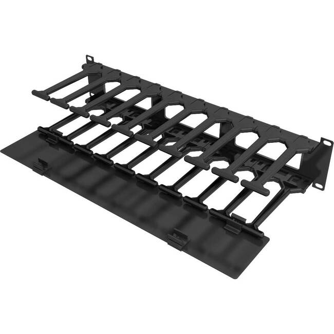 Vertiv VRA1022 2U x 6" Deep Horizontal Cable Manager, Single-Sided with Cover (Qty 1)