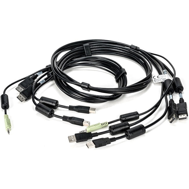 Vertiv CBL0108 Avocent Dual USB Keyboard and Mouse, Dual DisplayPort and Audio Cable, 6 ft. for Vertiv Avocent SV and SC Series Switches