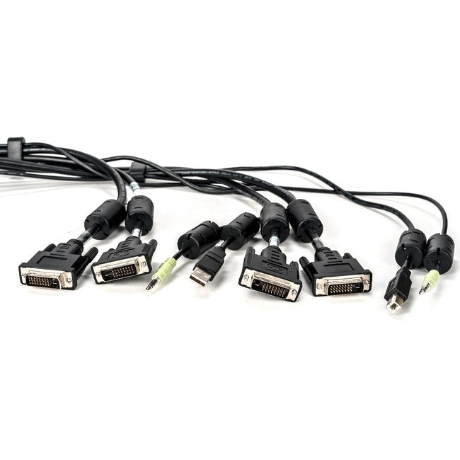 Vertiv CBL0153 Avocent USB Keyboard and Mouse, DVI-D and Audio Cable, 10 ft. with DPP Support for Vertiv Avocent SV and SC Series Switches
