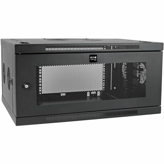 Eaton SmartRack 6U low-profile wall-mount rack enclosure with switch-depth-plus design, compact rack equipment for data centers
