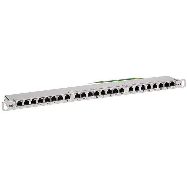 Eaton N252-024-HU-SHK Tripp Lite Series Cat5e/Cat6 24-Port Patch Panel - Shielded, Krone IDC, 568A/B, RJ45 Ethernet, 0.5U Rack-Mount, TAA