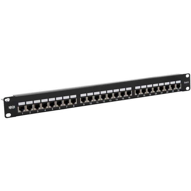 Eaton N252-024-SH-K Tripp Lite by Eaton Cat5e/Cat6 24-Port Patch Panel - Shielded Krone IDC 568B RJ45 Ethernet 1U TAA