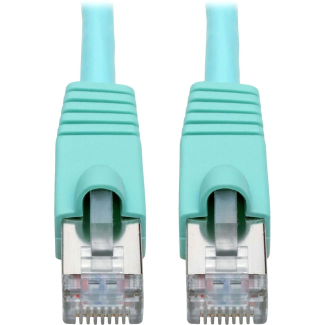 Eaton N262-030-AQ Tripp Lite Series Cat6a 10G Snagless Shielded STP Ethernet Cable (RJ45 M/M), PoE, Aqua, 30 ft. (9.14 m)