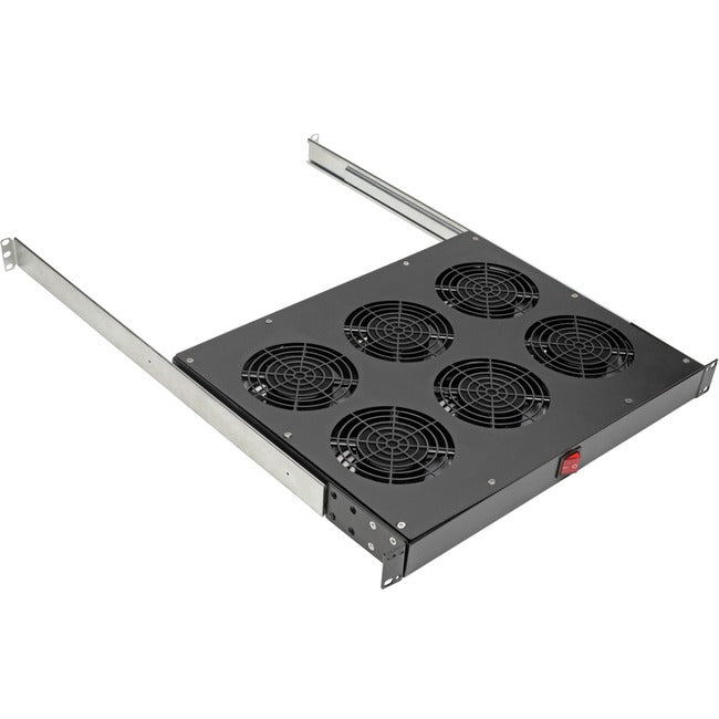 Eaton Tripp Lite 1U fan tray with 6 high-performance 120V fans for 19-inch racks, C14 inlet, 576 CFM airflow.