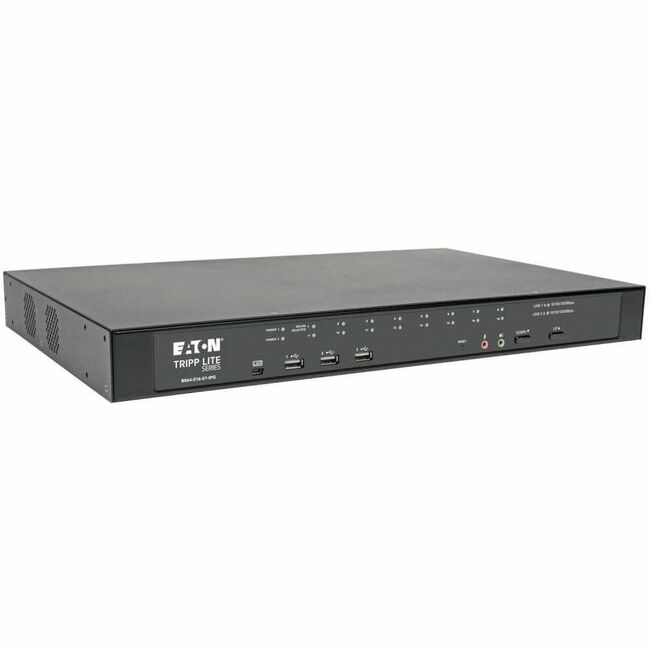 Eaton B064-016-01-IPG Tripp Lite by Eaton NetDirector 16-Port Cat5 KVM over IP Switch - Virtual Media 1 Remote + 1 Local User 1U Rack-Mount TAA