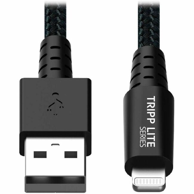 Eaton M100-006-GY-MAX Tripp Lite Series Heavy-Duty USB-A to Lightning Sync/Charge Cable, UHMWPE and Aramid Fibers, MFi Certified - 6 ft. (1.83 m)