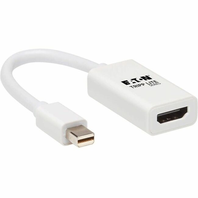 Eaton P137-06N-HDR-W Tripp Lite Series Mini DisplayPort to HDMI Active Adapter Video Converter (M/F) - 4K 60 Hz, HDR, DP 1.2, White, 6 in.