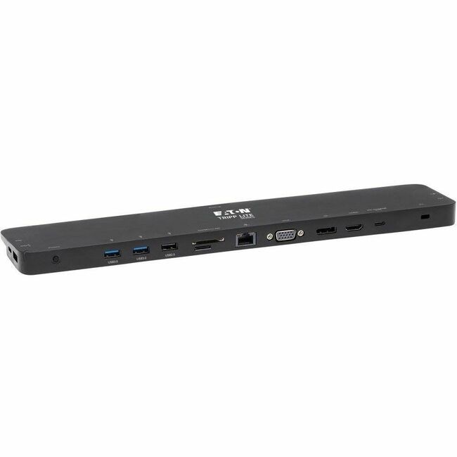 Eaton U442-DOCK7D-B USB-C docking station with triple 4K HDMI and DisplayPort, VGA, USB 3.0, USB 2.0, GbE, and 100W PD charging