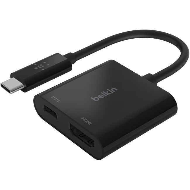 Belkin International INC AVC002BK-BL Belkin USB-C to HDMI Video Adapter + Charging port up to 60W Power Delivery, 4k at 60Hz