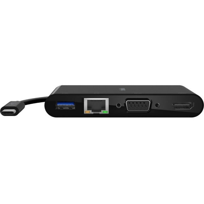 Belkin International INC AVC005BK-BL Belkin USB-C Multiport Adapter, USB-C to HDMI - USB A 3.0 - VGA - Ethernet, up 4k Resolution