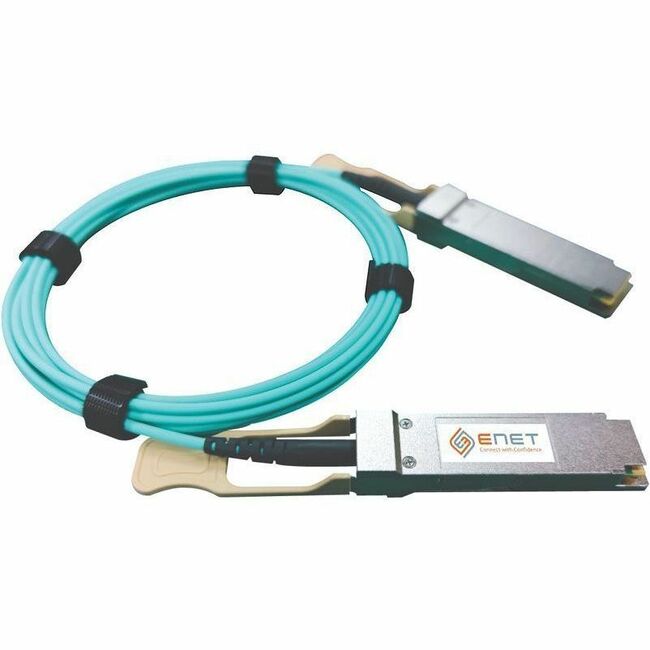 Enet Solutions, Inc. QSFP-100G-AOC5M-ENC ENET Cisco Compatible QSFP-100G-AOC5M TAA Compliant Functionally Identical 100GBASE-AOC QSFP28 to QSFP28 Active Optical Cable Assembly 5m DOM OM3 MMF