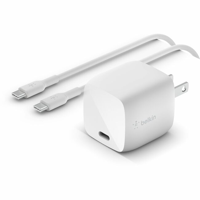 Belkin International INC WCH001DQ1MWH-B6 Belkin BoostCharge 30W USB-C GaN Wall Charger (USB-C Cable included) - Power Adapter