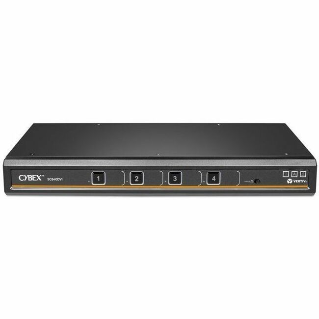 Vertiv SC840DVI-400 Avocent Cybex SC800 Secure Desktop KVM Switch, Single Head Monitor, 4 Port, Touch Screen Support, NIAP V4.0, TAA Compliant (SC840DVI-400)