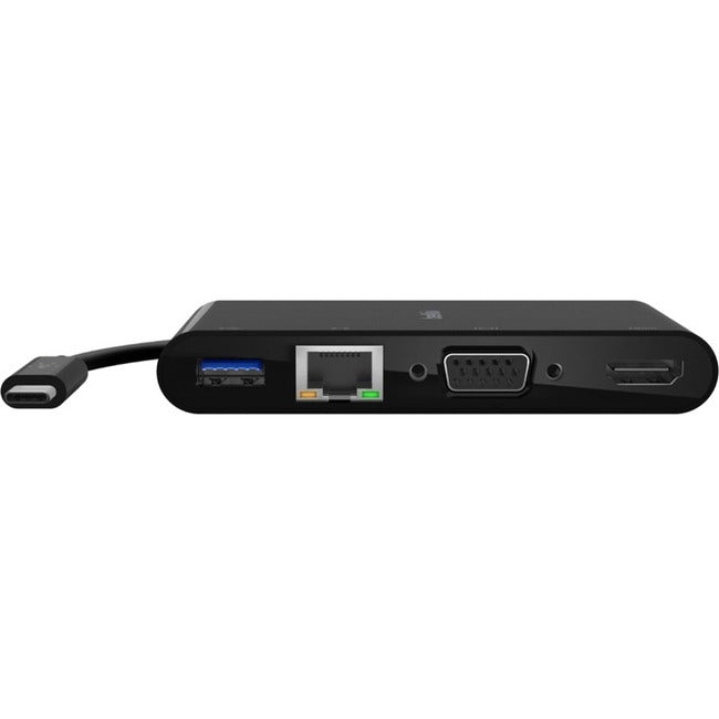 Belkin International INC AVC005BTBK Belkin USB-C Multiport Adapter, USB-C to HDMI - USB A 3.0 - VGA - Ethernet, up 4k Resolution