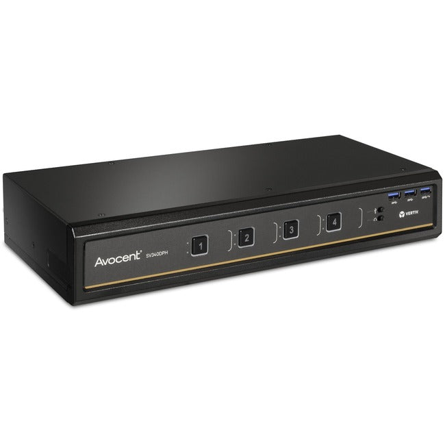 Vertiv SV340DPH-400 Avocent SwitchView Desktop KVM | 4 Port | Dual Head | Universal Connector | TAA Compliant
