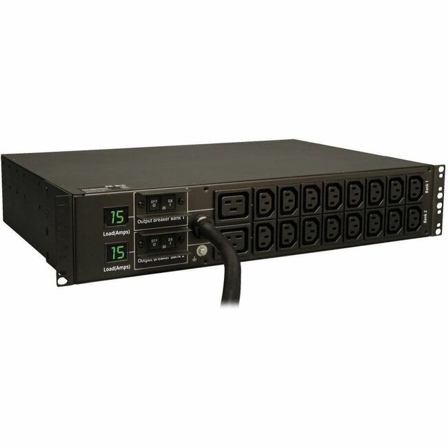 Eaton PDUMH30HV6 Tripp Lite PDU with 16 C13 and 2 C19 outlets, 5.5kW, single-phase, 208/230V, TAA, 2U rack-mount unit