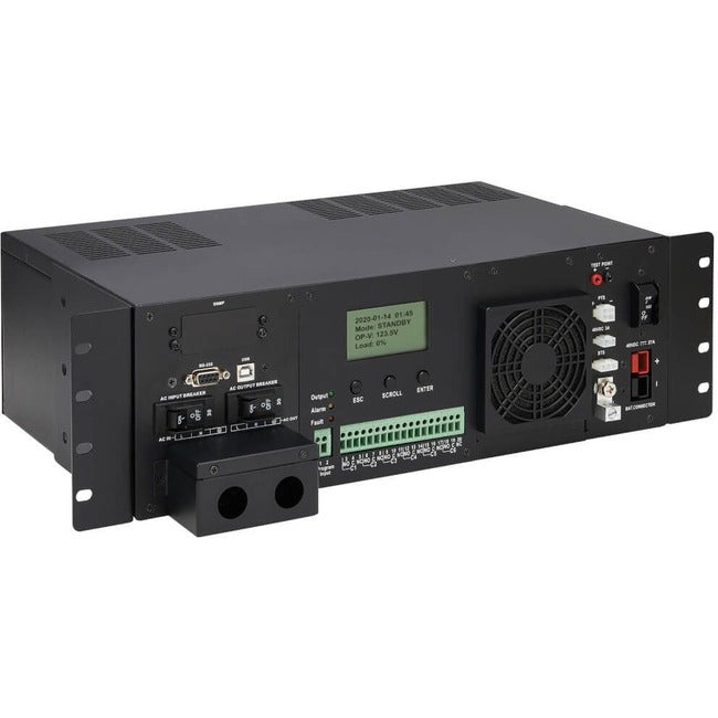 Eaton SMART1548ET Tripp Lite industrial network UPS with 48VDC, 1500VA, 120VAC, 3U hardwire setup for high-temperature environments
