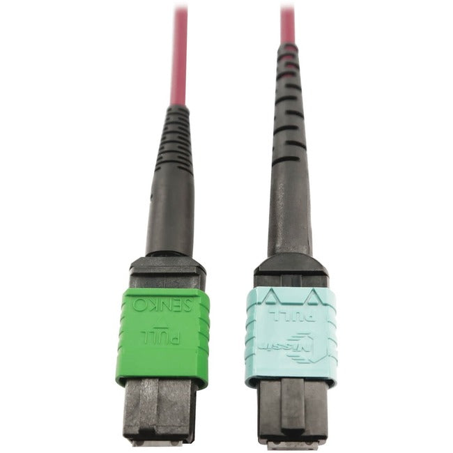 Eaton N846D-01M-16CMG Tripp Lite Series 400G Multimode 50/125 OM4 Plenum Fiber Optic Cable, 16F MTP/MPO-APC to 24F MTP/MPO-UPC (F/F), Magenta, 1 m