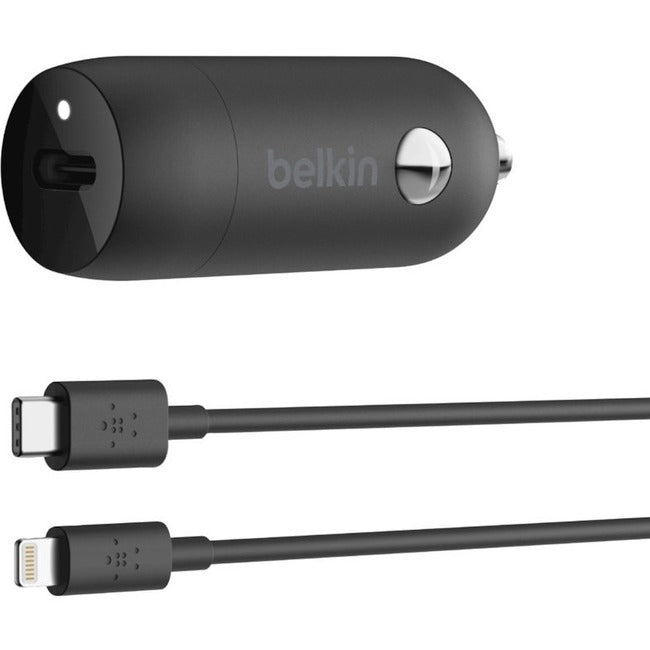 Belkin International INC CCA003BT04BK Belkin Boost Up Charge 20-Watt USB-C PD Car Charger with Lightning to USB-C Cable