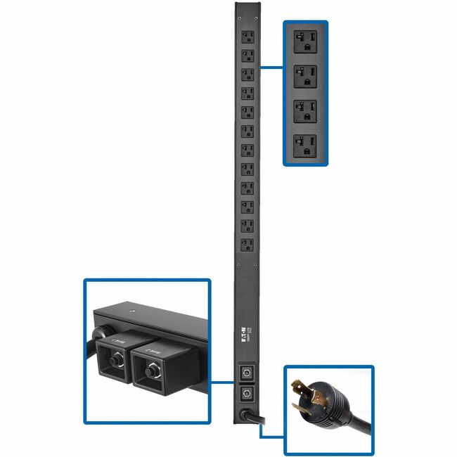 Eaton PDUV30-36 Tripp Lite PDU with 12 NEMA outlets, 2.9kW, 120V, 10 ft. cord, rack-mount, single-phase power distribution unit