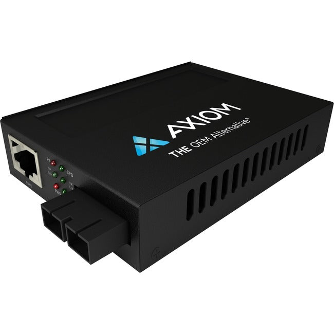 Axiom MCP32-T2-S3S10-AX 1Gbs POE+ RJ45 to 1000BASE-LX Fiber Media Converter - SMF, SC, 10km, 1310nm